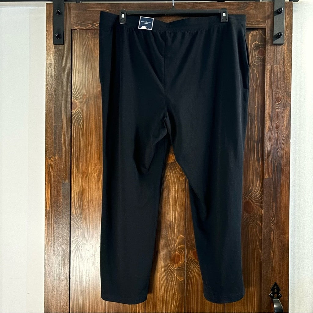 Karen Scott Plus Size 0X Black Knit Drawstring Sweat Pants / Joggers NWT