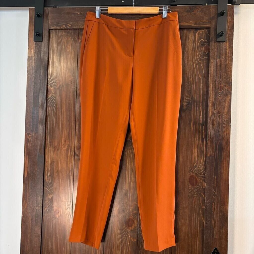 Bar III Women's Dark Clay Colored Mid-Rise Straight Leg Dress Pants NWT