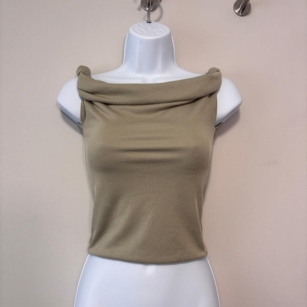 COTTON ON Women’s Size Small Sage Green Twist Short Sleeve Top NWT