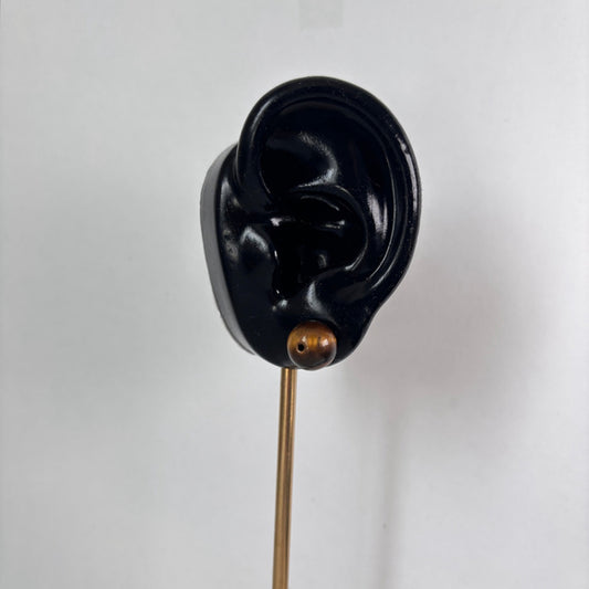 Women's Natural Tiger Stone 925 Silver Plated Round Ball Stud Earrings NWT