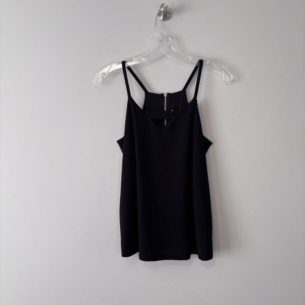 Bar III Women's Petite Small Black Zip-Back Tank Top NWT