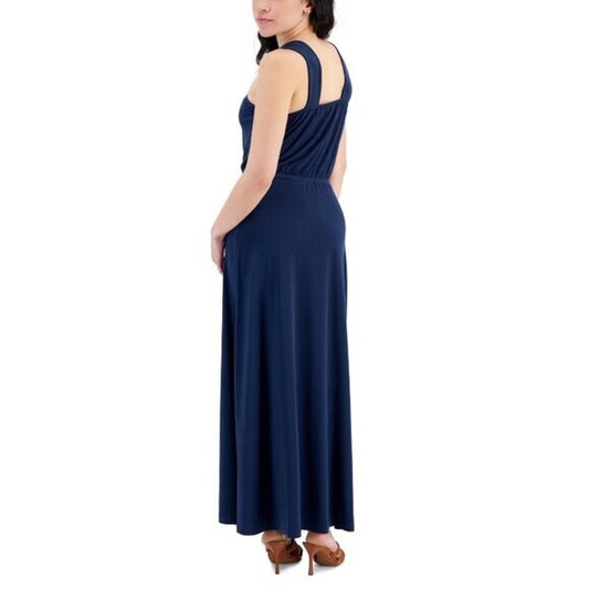 I.N.C. International Concepts Women's Large Petite Navy Halter Maxi Dress NWT