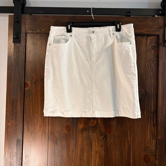 Style & Co. Women's White Stretch Denim Relaxed Skirt NWT
