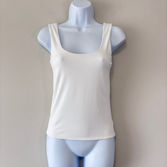 And Now This Small White Scoop-Neck Sleeveless Double-Layered Tank Top NWT