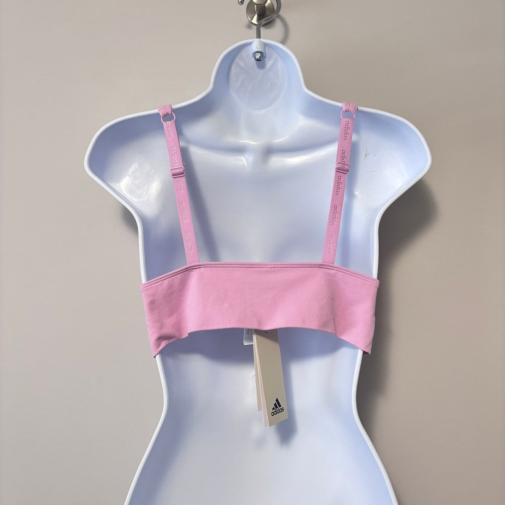 Adidas Women's Large Pink Longline Plunge Light Support Bra NWT
