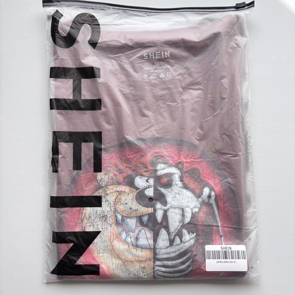 SHEIN Men's Size XL Looney Tunes Taz X-Ray Half Skeleton Graphic T-Shirt NIB