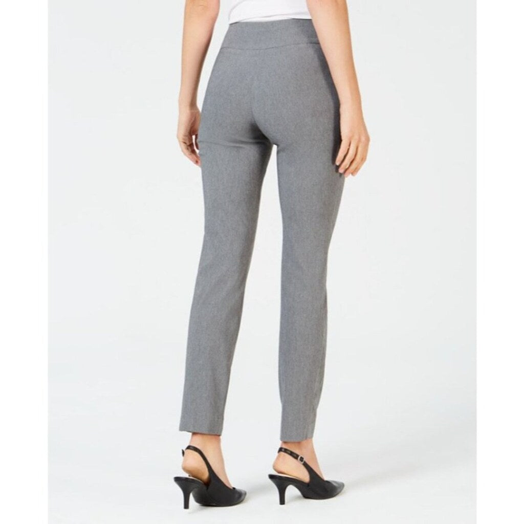 Alfani Women's Short (Petite) Grey Tummy-Control Pull-On Skinny Dress Pants NWT