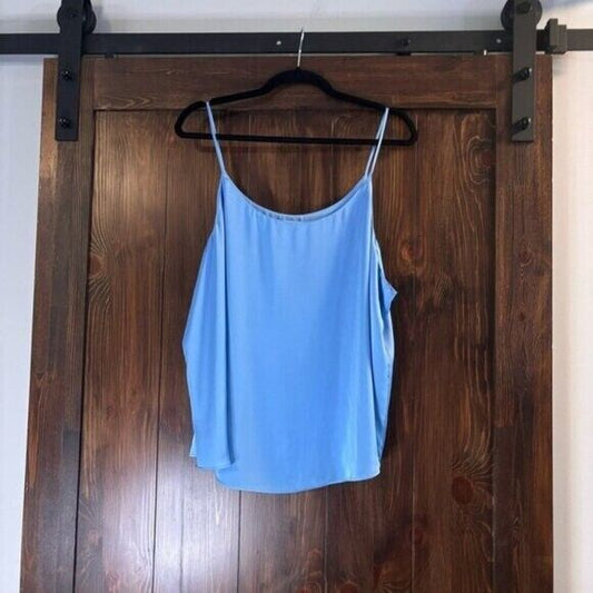 Bar III Women's Blue Satin Spaghetti-Strap Scoop-Neck Lined Camisole NWT