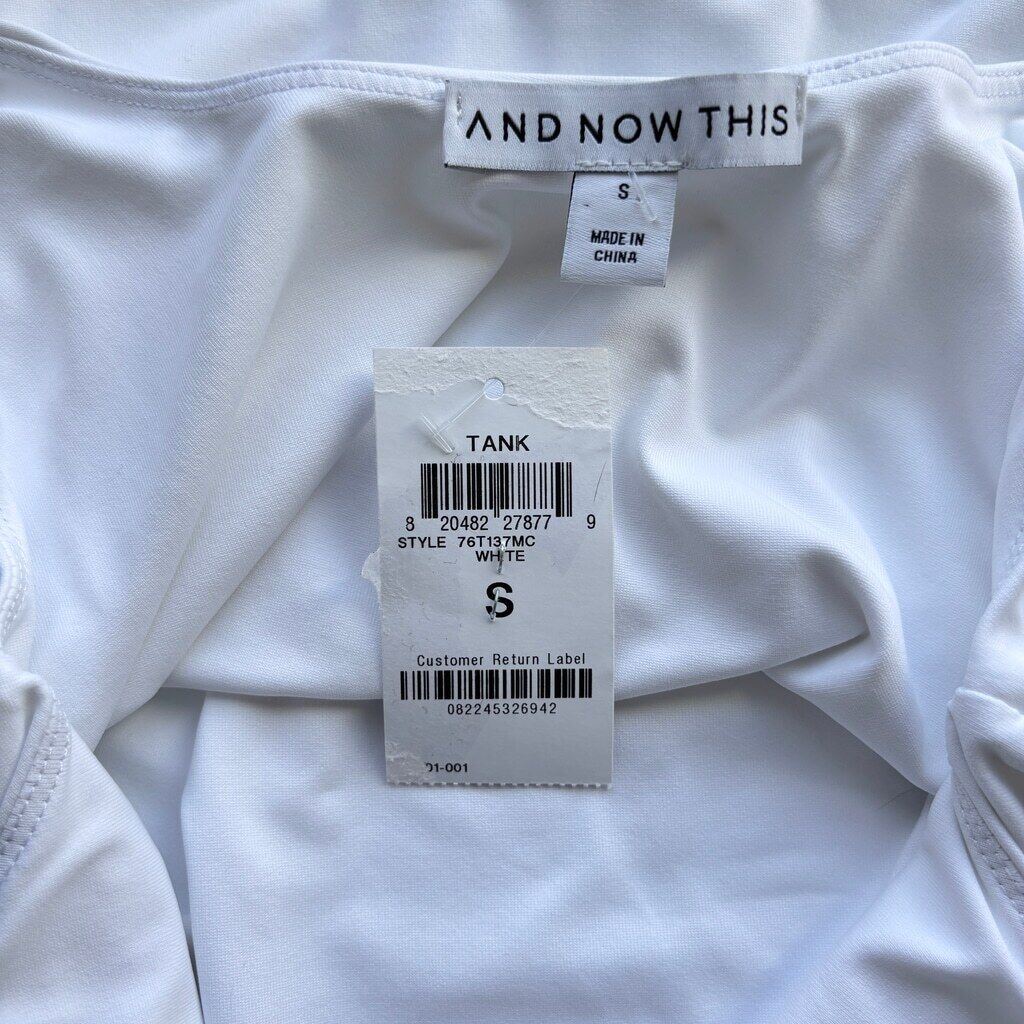 And Now This Small White Scoop-Neck Sleeveless Double-Layered Tank Top NWT