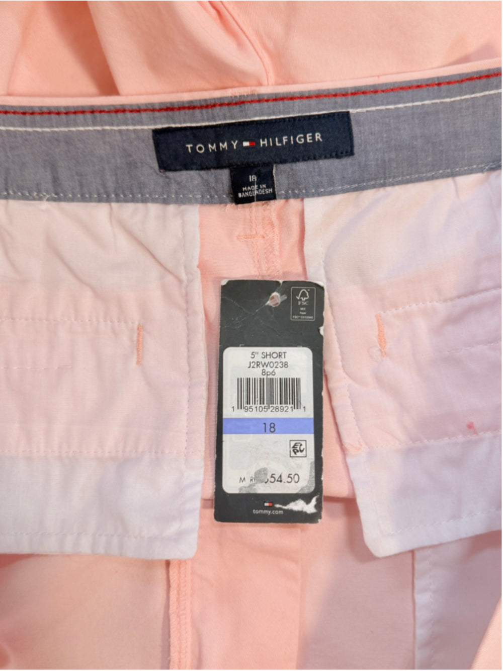 Tommy Hilfiger Plus Size 18 Light Pink Short Length Chino Shorts NWT