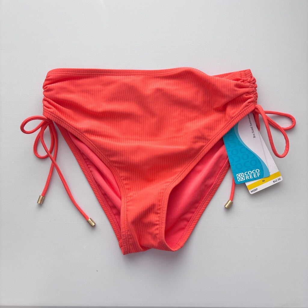 Coco Reef Women's Size Medium Bright Orange Side-Tie Bikini Bottoms NWT