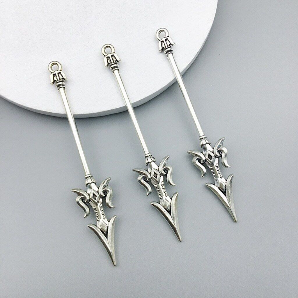 Elven Twinblades Bow Alloy Pendant Charm for Jewelry & Crafting NWT