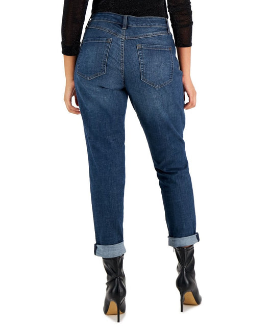 INC International Concepts Size 4 Mid Rise Straight Jeans, Cuffed NWT