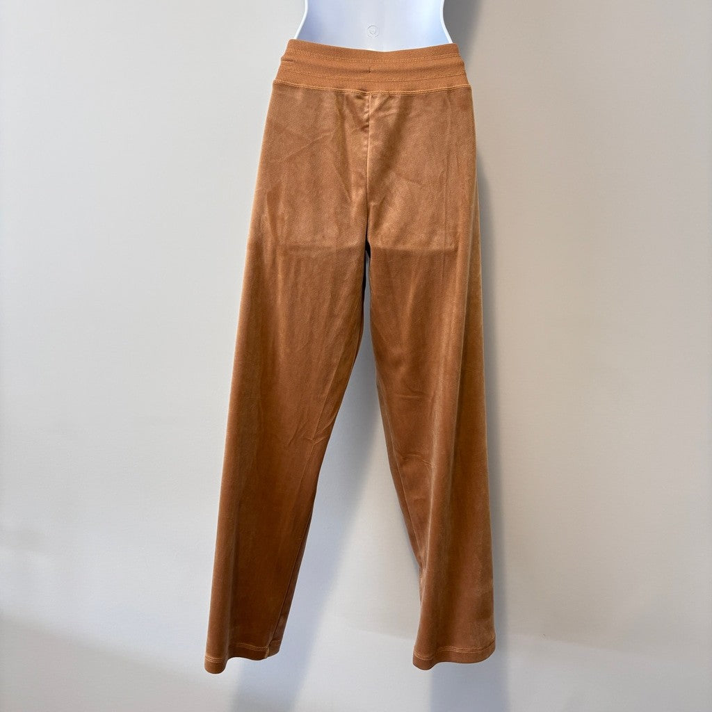 DKNY Jeans Women's Size Medium Petite Brown / Tan Pull-On Velour Pants NWT