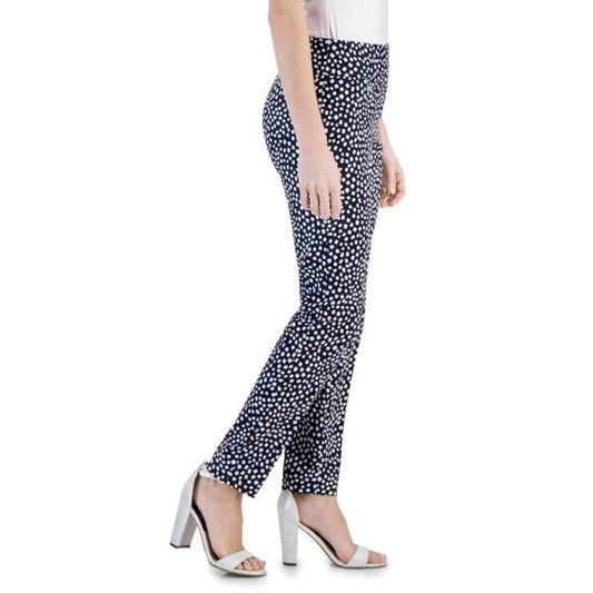 Alfani Petite Navy and White Printed Skinny Leg Pull-On Dress Pants NWT