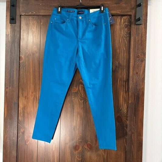 Charter Club Electric Teal Size Petite 4 Bristol Skinny Ankle Jeans NWT