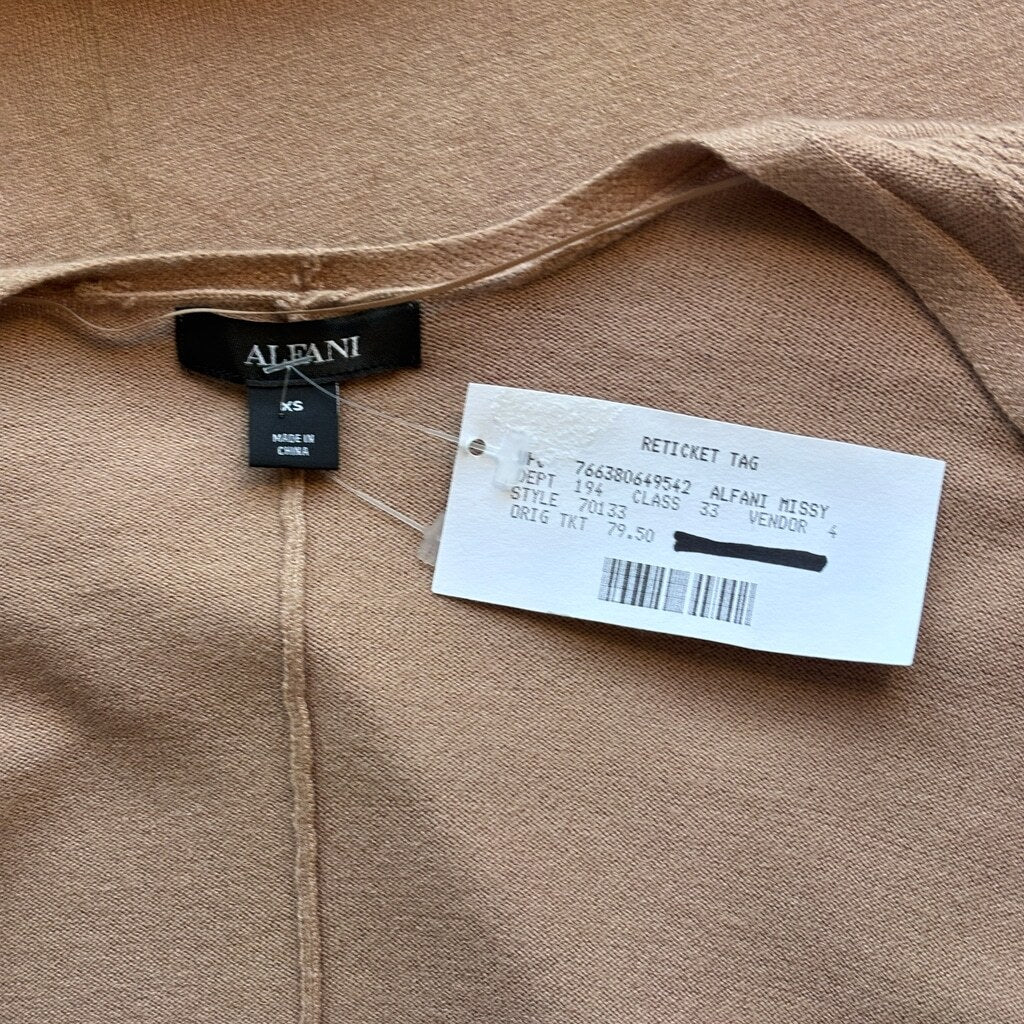 Alfani Women's XS Beige Oversized Diamond-Stitch Open-Front Cardigan NWT