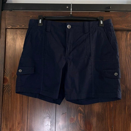 Style & Co. Women's Petite Mid Rise Navy Blue Cargo Shorts NWT