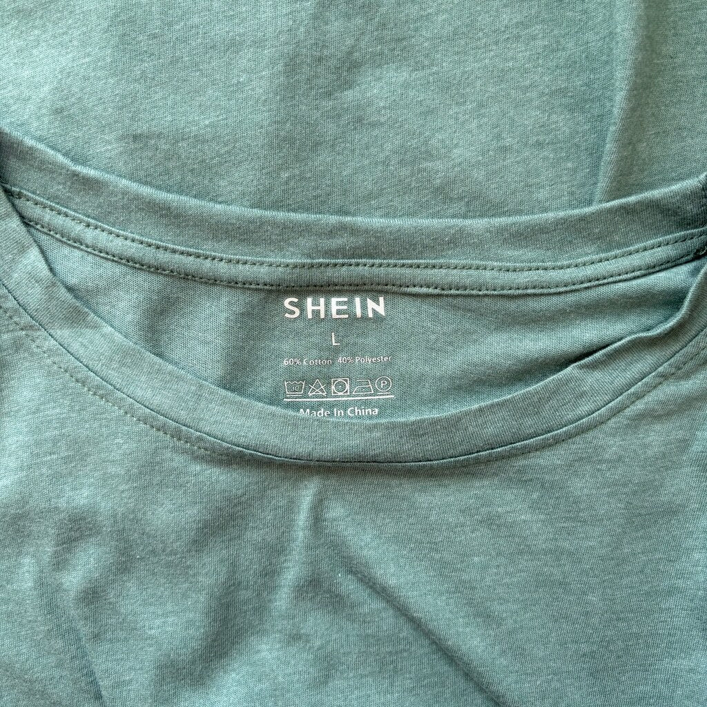 SHEIN Men's Size Large Green Paris Graphic T-Shirt Casual Streetwear Tee NIB