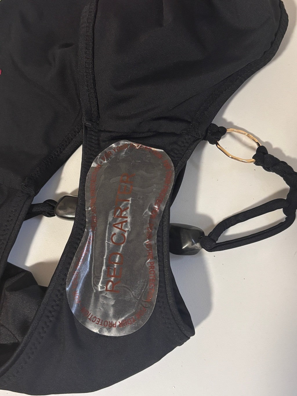 Red Carter Women's Extra Small Black Beaded High Waist Bikini Bottom NWT