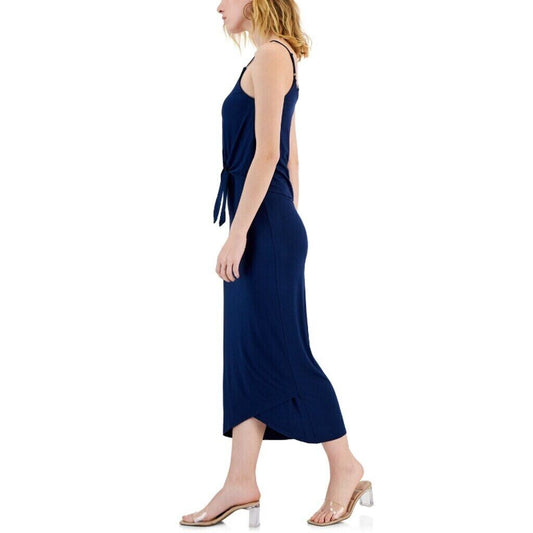 I.N.C. International Concepts Women's Navy Blue Tie-Waist Midi Dress NWT