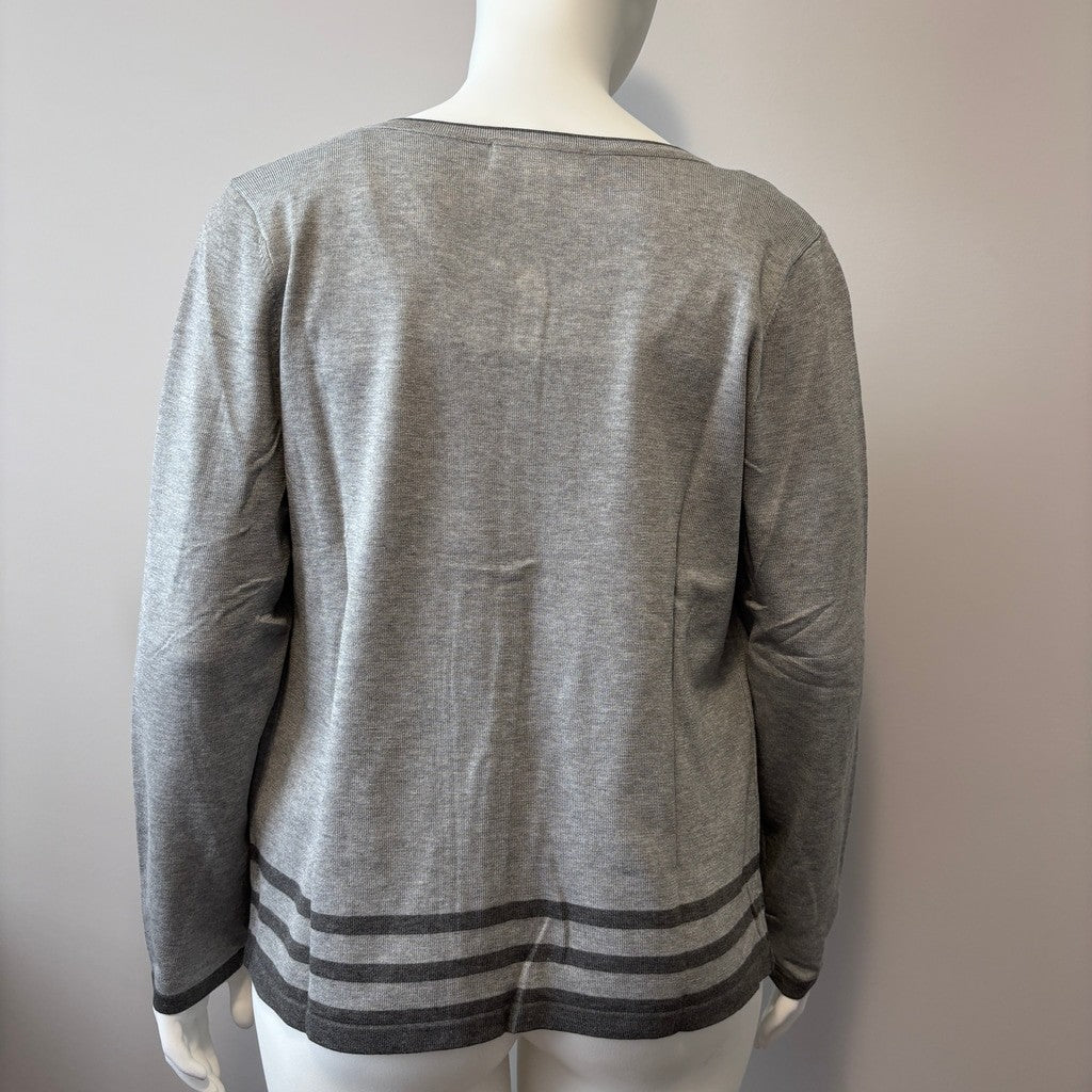 Karen Scott Women's Size Extra Large Gray Button-Down Knit Cardigan NWT
