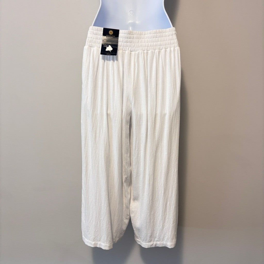 JM Collection Women's Extra Small Petite Cropped Wide-Leg Flowy Pants NWT