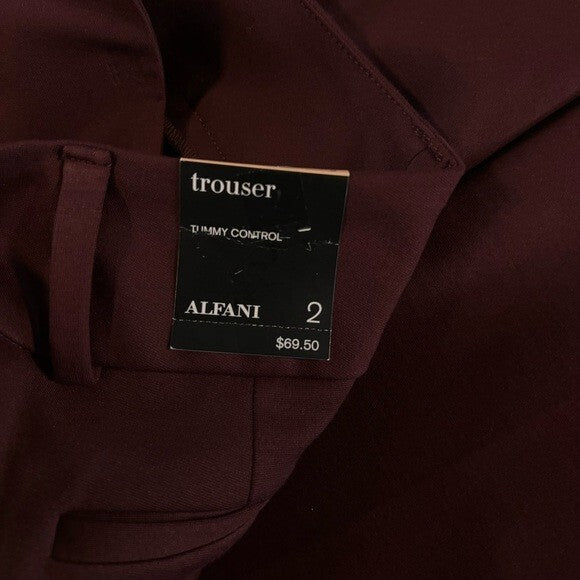 Alfani Women's Burgundy Ponté-Knit Dress Pants NWT