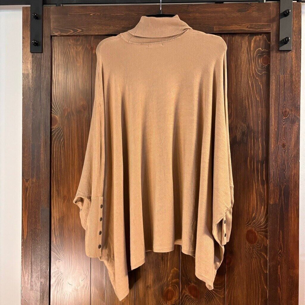 Alfani Beige Turtleneck Poncho Long Sleeved Sweater NWT