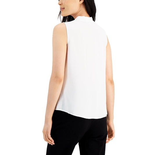 Bar III Women's XL Light Pink Sleeveless Pleated V-Neck Top NWT