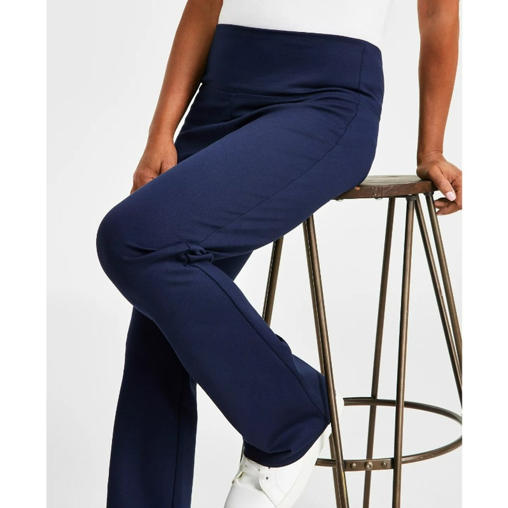 Style & Co. Women's Large Petite Navy Mid-Rise Pull-On Bootcut Ponte Pants NWT
