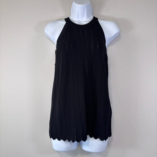 INC International Concepts Women's Large Black Fitted Knit Halter Top NWT
