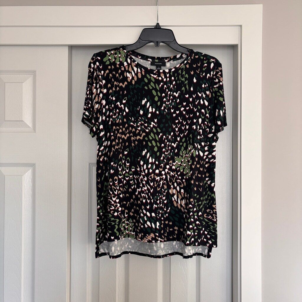 Alfani Women's Small Abstract Printed Short-Sleeve Crewneck T-Shirt NWT
