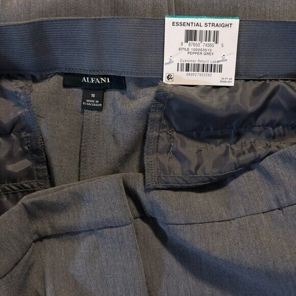 Alfani Women's Straight-Leg Grey Dress Pants NWT