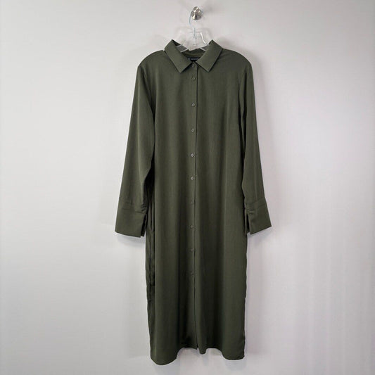 INC International Concepts Women's XL Green Shirtdress NWT - missing belt
