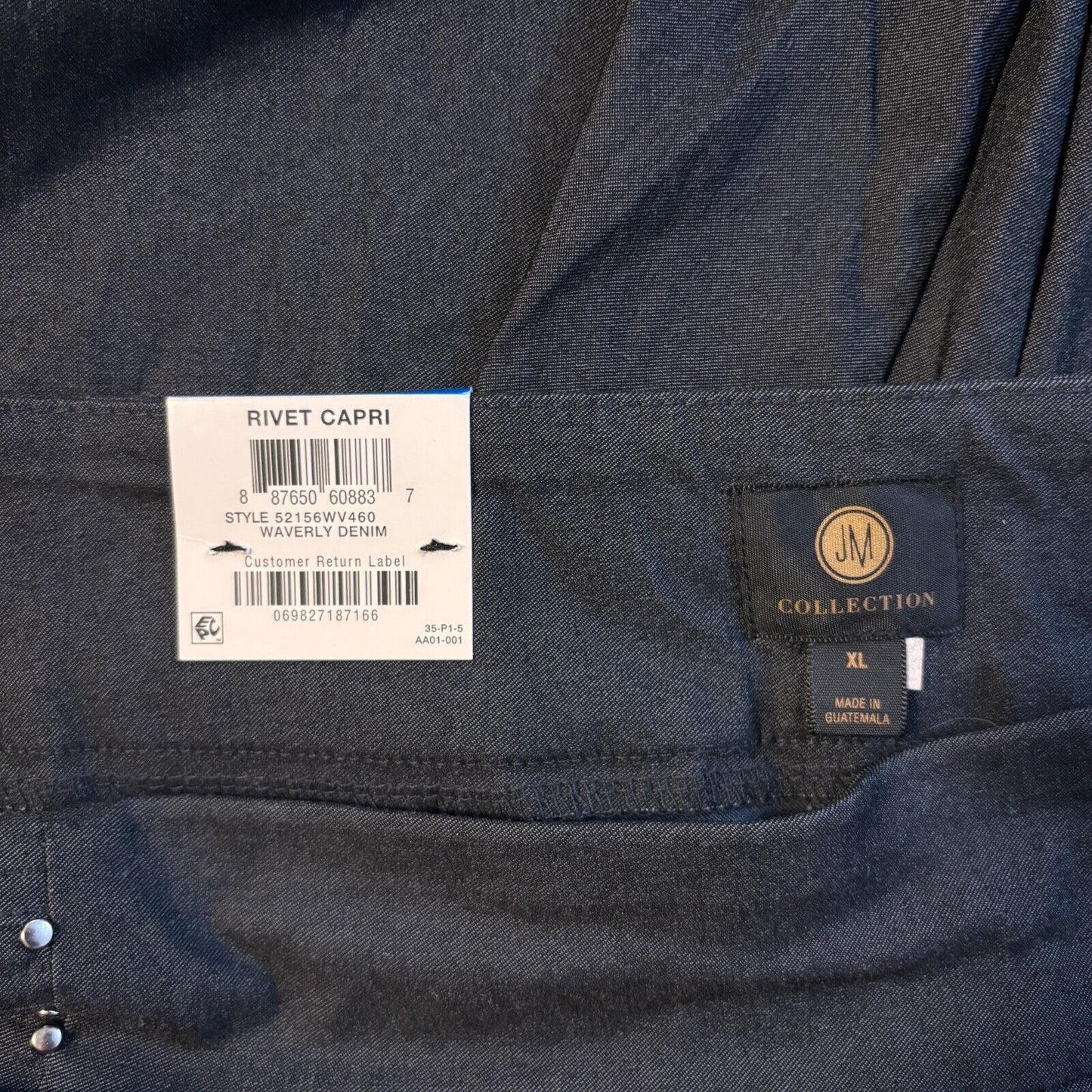 JM Collection Tummy Control Pull-On Capri Dark Grey Dress Pants NWT