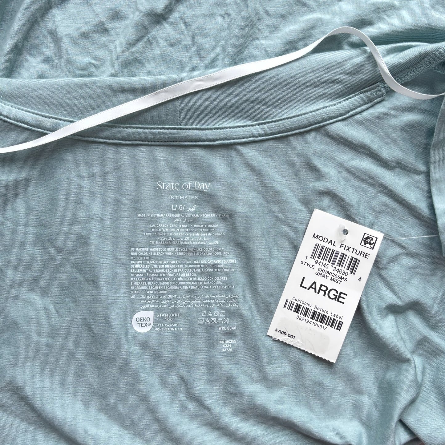 State of Day Women's Light Blue Knit Open Front Pajama / Lounge Cardigan NWT