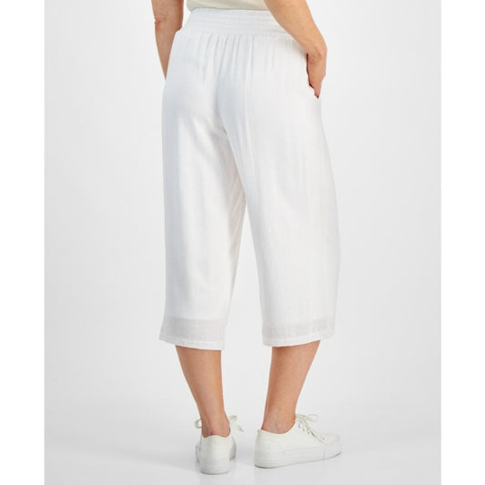 JM Collection Women's Extra Small Petite Cropped Wide-Leg Flowy Pants NWT