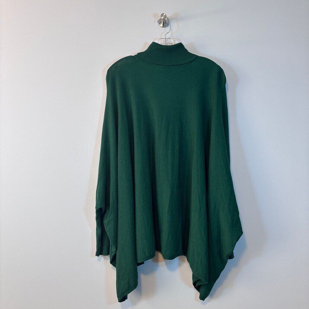 Alfani Women's Forest Green Turtleneck Poncho Sweater NWT