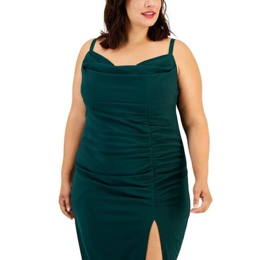EMERALD SUNDAE Plus Size 18W Draped Dark Green Midi Dress NWT