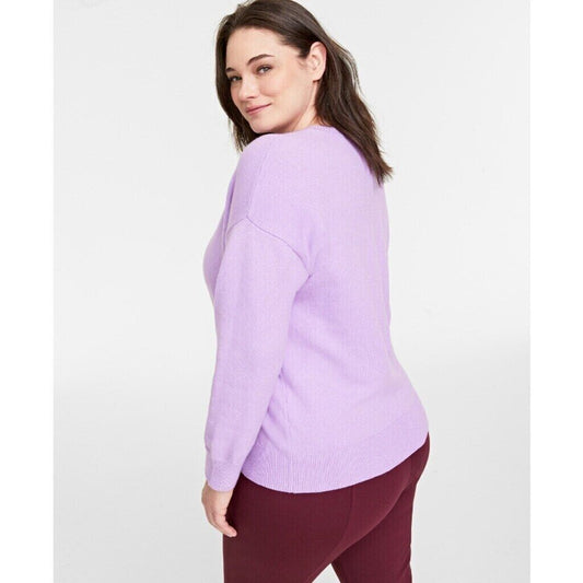 ON 34TH Plus Size Lilac Purple Super Soft Crewneck Sweater NWT