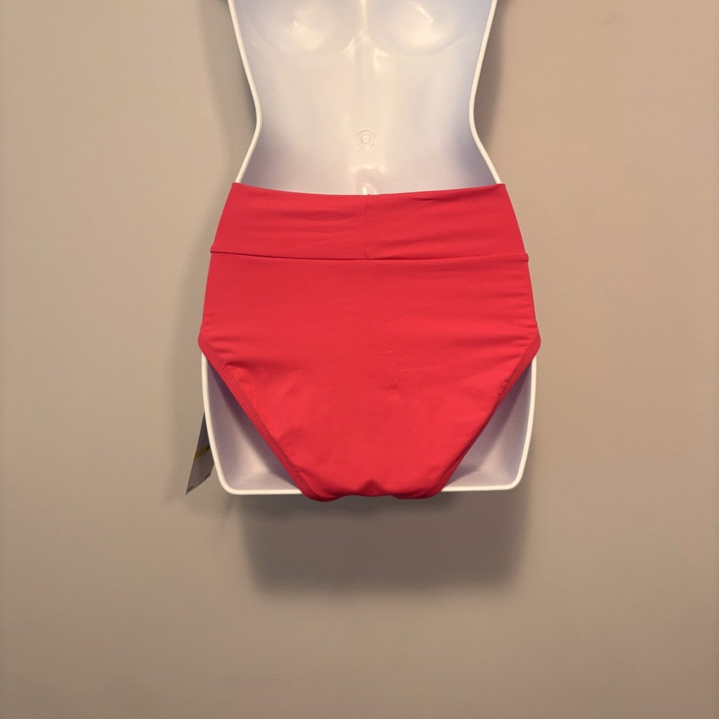 Coco Reef Women's Medium Coral Pink Solid Crossover Bikini Bottoms Swimwear NWT