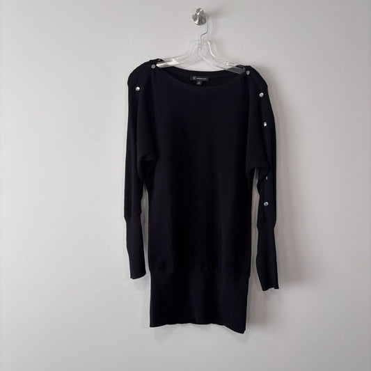 INC International Concepts Women's M Black Button-Trim Boat-Neck Sweater NWT