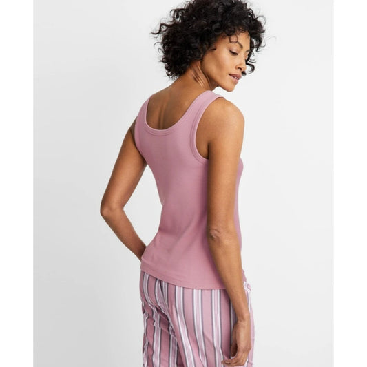 State of Day Women's Large Purple Ribbed Modal Sleep Tank Top NWT