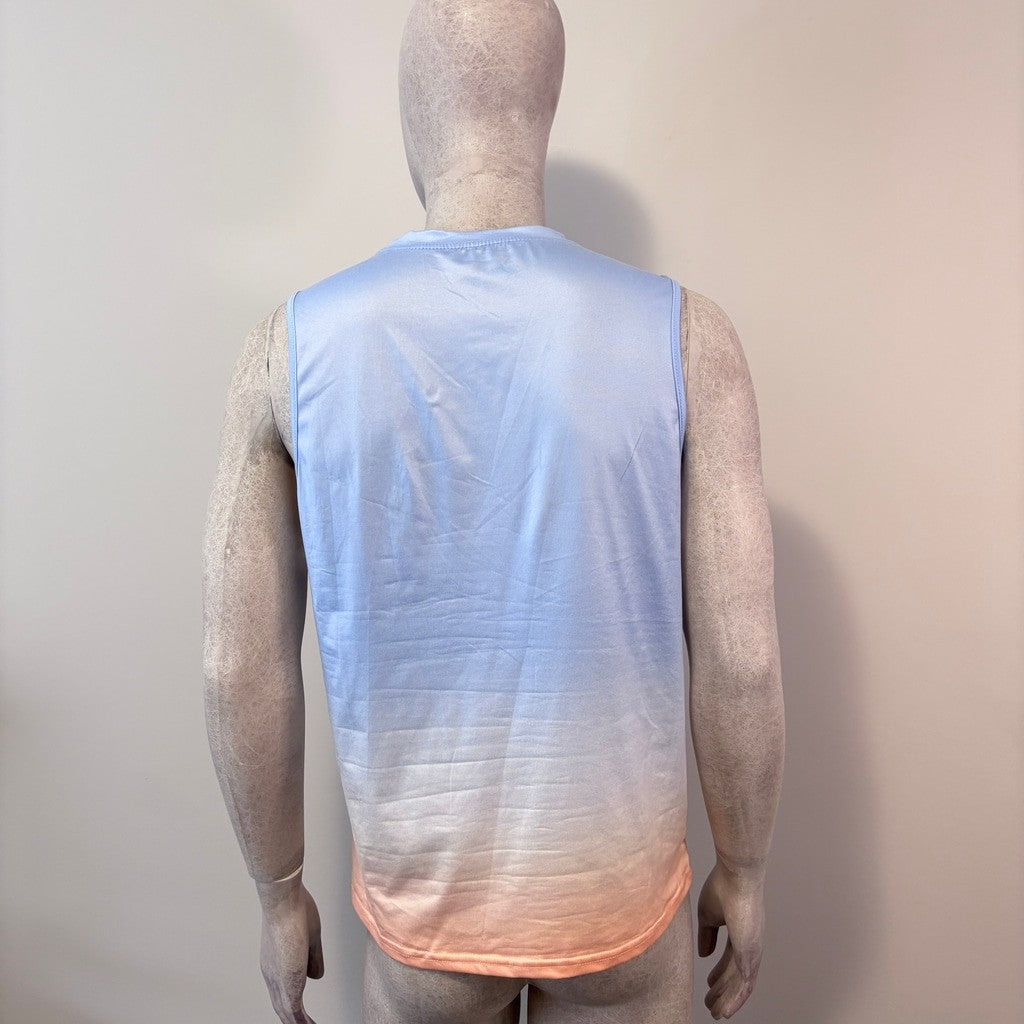 Shein Men's Size Small Blue & Orange Tropical / Vacation Style Tank Top NIB