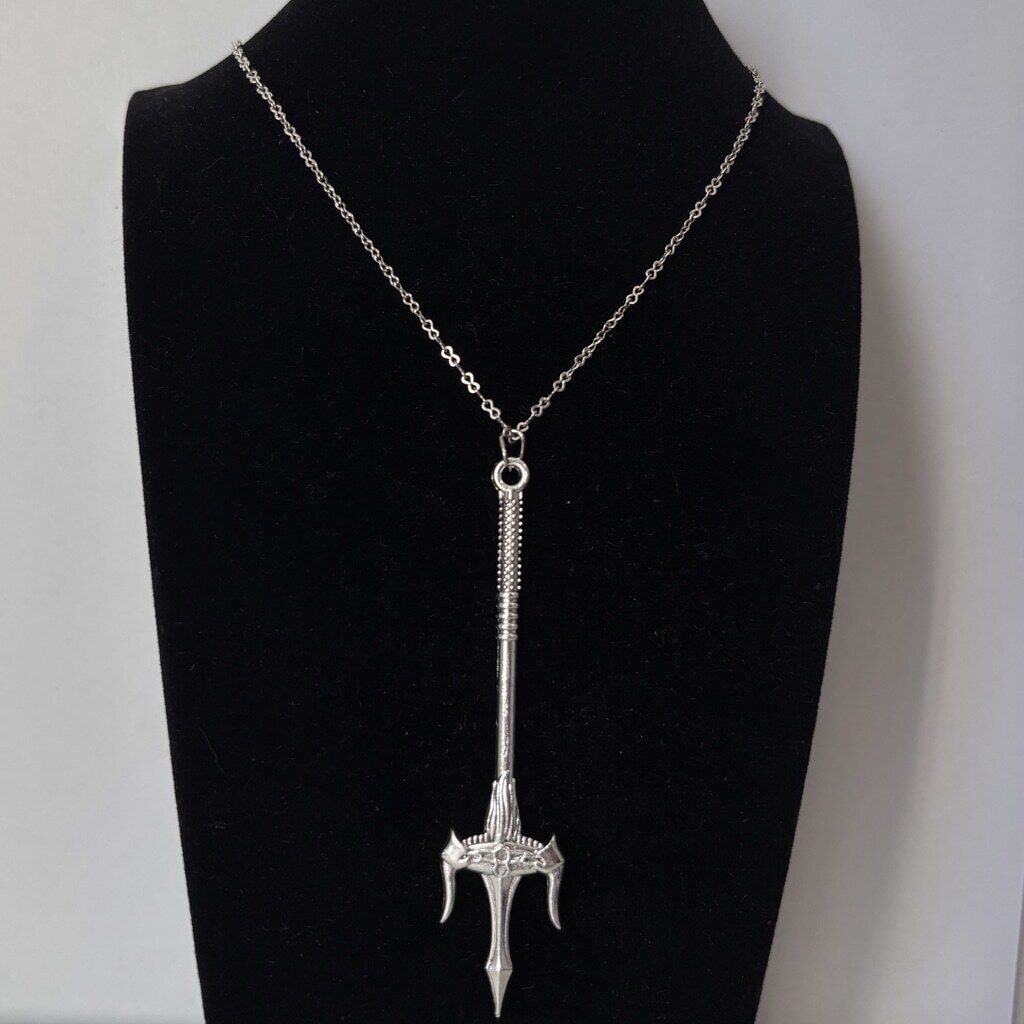 Mythical Twin Trident Blades Alloy Pendant Charm for Jewelry & Cosplay NWT