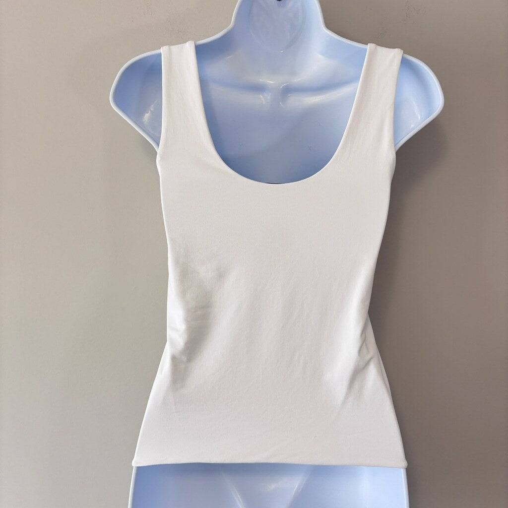 And Now This Small White Scoop-Neck Sleeveless Double-Layered Tank Top NWT