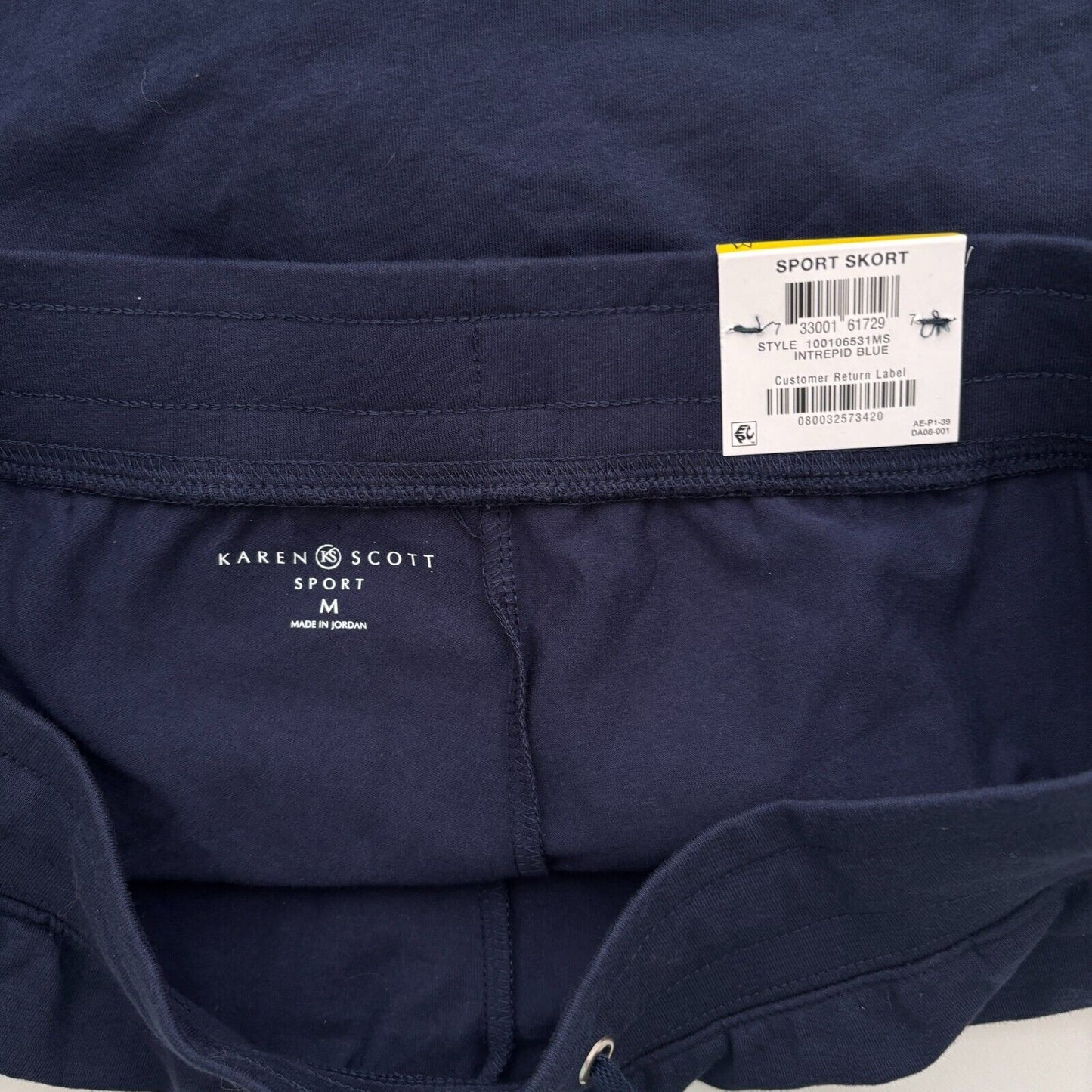 Karen Scott Knit Navy Blue Draw-String Waist Skort NWT