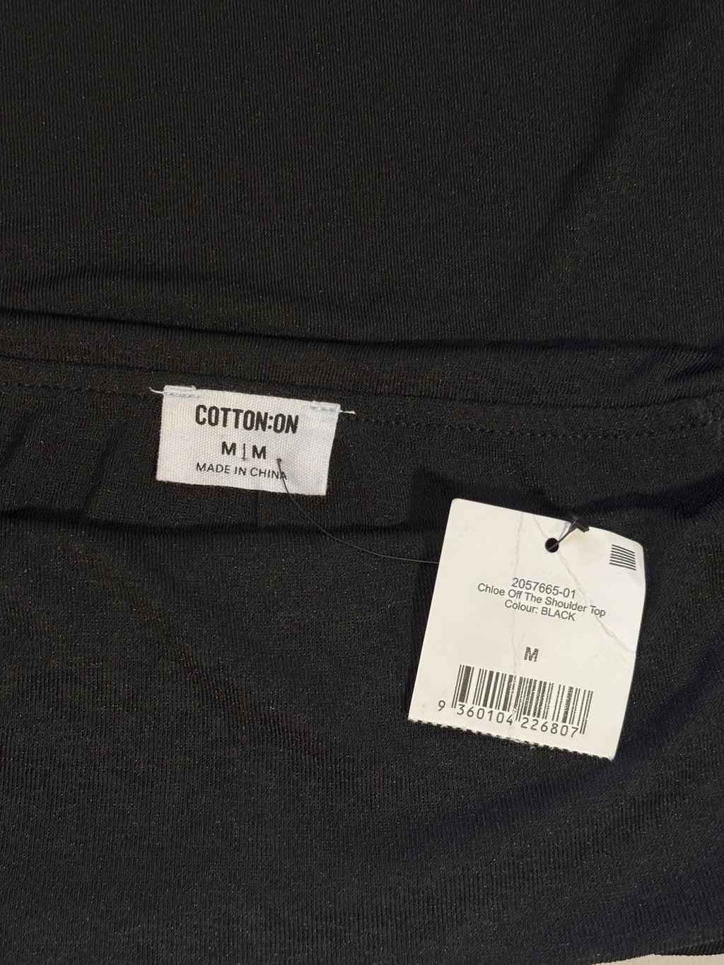 Cotton On Size Medium Off The Shoulder Top in Black NWT