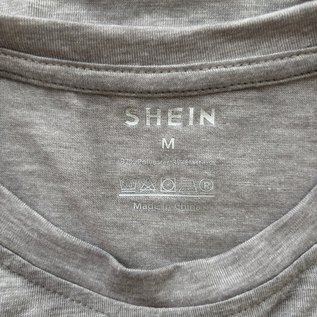 Shein Men's Size Medium Gray California Graphic Print Short-Sleeved T-Shirt NIB
